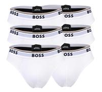 BOSS Herren Slips, 6er Pack - Briefs 3P Power, Cotton Stretch, Logo, einfarbig Weiß M