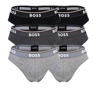 BOSS Herren Slips, 6er Pack - Briefs 3P Power, Cotton Stretch, Logo, einfarbig XXL Grau