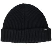 BOSS Herren Small Logo Wool Beanie-Mütze, Schwarz (Black Thunder), Einheitsgröße