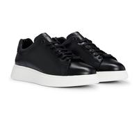 BOSS Herren Sneaker - BULTON RUNN, low, Halbschuh, Schnürung, Echtleder, Logo 42 Schwarz