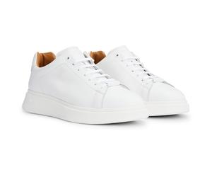 BOSS Herren Sneaker - BULTON RUNN, low, Halbschuh, Schnürung, Echtleder, Logo 43 Weiß