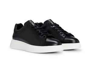 BOSS Herren Sneaker - BULTON RUNN, low, Halbschuh, Schnürung, Echtleder, Logo Schwarz / EUR 42 42 Schwarz