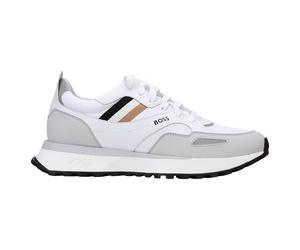 BOSS Herren Sneaker - Jonah Runn mx N, Turnschuh, Freizeit, Retro, Material-Mix Weiß / EUR 44 44 Weiß