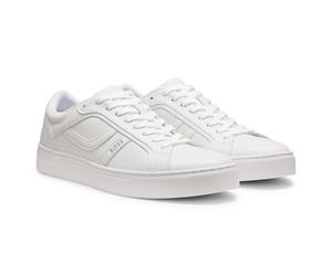 BOSS Herren Sneaker - Rhys Tenn pu, Low-Top Turnschuh, Schnürung, Freizeit, Logo 42 Weiß