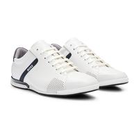 BOSS Herren Sneaker - Saturn Lowp Lux4, Turnschuh, Freizeit, Echtleder 43 Weiß