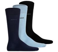 BOSS Herren Socken, 3er Pack - 3P RS Uni Colors CC, Finest Soft Cotton, Baumwoll-Mix Schwarz/Blau 43-46
