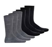 BOSS Herren Socken, 6er Pack - Finest Soft Cotton, Threepack RS Uni CC Schwarz/Grau 43-46