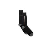 Businesssocken BOSS "2P RS Iconic CC", Herren, Gr. 39-42, schwarz (schwarz 001), Baumwollmischung, unifarben, elastisch, Socken, Neuheit, Kontraststreifen an der Seite (94953631-39) schwarz 001
