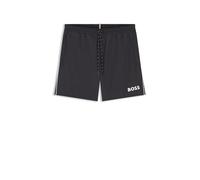 Badeshorts BOSS "Starfish", Herren, Gr. M, N-Gr, schwarz (schwarz 001), Microfaser, Microfaser, unifarben mit Farbeinsatz, Badehosen Badeshorts, mit Kontraststreifen (27435052-M) schwarz 001