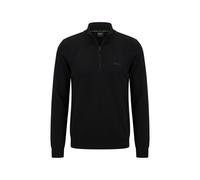 BOSS Pullover aus Baumwoll-Mix mit Troyerkragen - Style KN_Momentum-Lite MZ, 50558352 Schwarz L