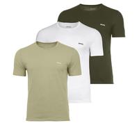 BOSS Dreierpack T-Shirts aus Baumwolle mit Logo-Stickerei - Style TShirtRN 3P Classic, 50532468 Weiß / Grün M