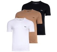 BOSS Dreier-Pack T-Shirts aus Baumwolle mit Logo-Stickerei - Style TShirt RN 3P Classic, 50475284 Schwarz / Weiß / Beige S