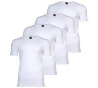 BOSS Herren T-Shirt, 4er Pack - TShirtRN Modern, Unterhemd, Crew-Neck, Stretch Weiß M