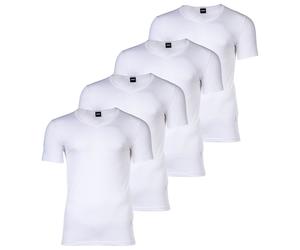 BOSS Herren T-Shirt, 4er Pack - TShirtVN 2P Modern, Unterhemd, V-Neck, Stretch Weiß 2XL