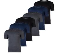 BOSS Herren T-Shirt, 6er Pack - RN 6P Classic, Rundhals, Kurzarm, Cotton, uni Blau/Grau/Schwarz XL