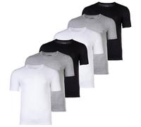 BOSS Herren T-Shirt, 6er Pack - RN 6P Classic, Rundhals, Kurzarm, Cotton, uni Schwarz/Grau/Weiß L