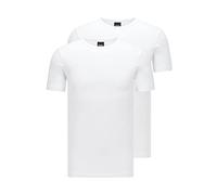 BOSS Hugo 6er Pack Herren Slim Fit T-Shirts, Rundhals, Unterhemden Halbarm, Uni (Weiß, 4 (Small))