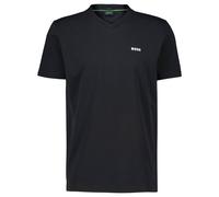 T-Shirt BOSS GREEN "Tee V", Damen, Gr. M, schwarz (schwarz001), Single Jersey, Obermaterial: 95% Baumwolle, 5% Elasthan, unifarben, regular fit normal, V-Ausschnitt, eingesetzt eingefasste Kante, Shir