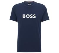 Hugo Boss Herren T-Shirt RN - Baumwoll-Jersey, Logoprint, Kurzarm - Blau M