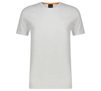 T-Shirt BOSS ORANGE "Tales", Herren, Gr. M, weiß (100_weiß), Web, Obermaterial: 100% Baumwolle, unifarben, Basic normal, Rundhals, eng eingefasste Kante, Shirts T-Shirt, mit BOSS Stickerei auf der Bru