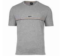 BOSS Herren T-Shirt - Unique T-Shirt, Rundhals, Baumwoll Stretch, Logo Grau S