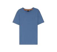 BOSS Herren Tales T-Shirt aus Baumwoll-Jersey mit Logo-Aufnäher Blau M