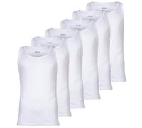 BOSS Herren Tank Top, 6er Pack - Classic, Unterhemd, ohne Arm, Rundhals, Cotton L Weiß
