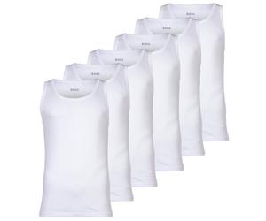 BOSS Herren Tank Top, 6er Pack - Classic, Unterhemd, ohne Arm, Rundhals, Cotton XXL Weiß