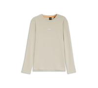 BOSS Longsleeve aus Stretch-Baumwolle mit Logo-Print - Style TChark, 50473286 Hellbeige L