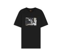 BOSS Orange Regular Fit T-Shirt aus reiner Baumwolle in Black, Größe XL