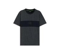 BOSS Herren Tee Check GL T-Shirt aus Pima-Baumwolle mit Karo-Print Dunkelblau402 L