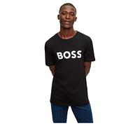 BOSS Herren Thinking 1 T-Shirt aus Baumwoll-Jersey mit gummiertem Logo-Print Schwarz002 L