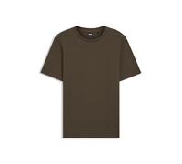 BOSS T-Shirt aus Baumwoll-Mix mit kreisförmiger Jacquard-Struktur - Style Tiburt 240, 50452680 Dunkelbraun XXL