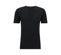 BOSS Herren Tokks T-Shirt aus Baumwoll-Jersey mit sonnengebleichtem Effekt Schwarz L