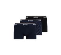BOSS Herren Trunk 3P Power Desig Dreier-Pack Boxershorts aus Stretch-Baumwolle mit Logo-Bund