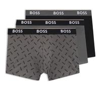 Hugo Boss Trunks 3er-Pack aus Baumwoll-Mix Mittelgrau Melange Größe M