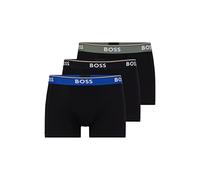 BOSS Herren Trunk 3P Power Dreier-Pack Boxershorts aus Stretch-Baumwolle mit Logo-Bund Gemustert S