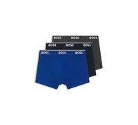 Hugo Boss Boxershorts Trunk 3P Power – Dreier-Pack, Stretch-Baumwolle, Logo am Bund – Blau/Grau XS