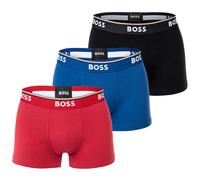 BOSS Dreier-Pack eng anliegende Boxershorts aus Stretch-Baumwolle mit kurzem Bein und Logo-Bund - Style Trunk 3P Power, 50475274 Schwarz / Rot L