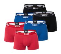 BOSS Herren Trunks, 6er Pack - 6P Power, Boxershorts, Cotton Stretch, Logo, uni Rot/Blau/Schwarz / XL XL Rot