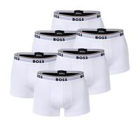 BOSS Herren Trunks, 6er Pack - 6P Power, Boxershorts, Cotton Stretch, Logo, uni Weiß M