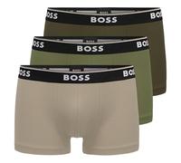 BOSS Herren Trunks Power Boxer Unterhosen Cotton Stretch 3er Pack, Farbe:Mehrfarbig, Wäschegröße:S, Artikel:-960 Khaki/Olive/beige
