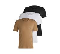 BOSS Herren Tshirt RN 3P Classic Dreierpack T-Shirts aus Baumwolle mit Logo-Stickerei Beige XS