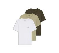 BOSS Dreierpack T-Shirts aus Baumwolle mit Logo-Stickerei - Style TShirtRN 3P Classic, 50532468 Weiß / Grün L