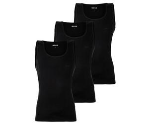 BOSS Herren Unterhemden, 3er Pack, gerippt - Tank Top RibClassic, Rundhals, Baumwolle Schwarz / S S Schwarz