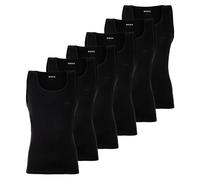 BOSS Herren Unterhemden, 6er Pack, gerippt - Tank Top RibClassic, Rundhals, Baumwolle Schwarz M