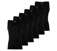 BOSS Herren Unterhemden, 6er Pack, gerippt - Tank Top RibClassic, Rundhals, Baumwolle Schwarz / S S Schwarz