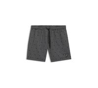 BOSS Herren Vibe Badeshorts mit feinem Print und Logo-Badge