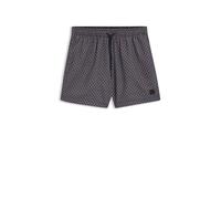 BOSS Herren Vibe Badeshorts mit feinem Print und Logo-Badge Orange M