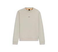 BOSS Relaxed-Fit Sweatshirt aus Baumwoll-Terry mit Kontrast-Logo - Style WeSmallcrew, 50514541 Hellbeige L